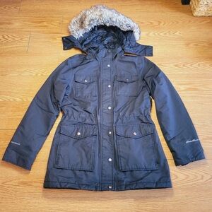 Eddie Bauer Black Westbridge Winter Heavyweight Coat Parka